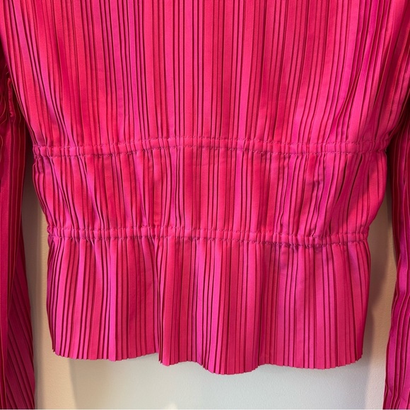 WAYF Payton Pink Tie Front Top Long Sleeve Blouse Women's Cardigan Rhinestone - Picture 14 of 16